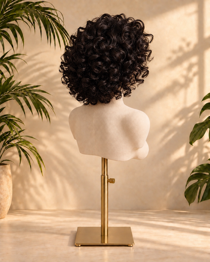 Aurora Front Lace Glueless Voluminos Bob Natural Black 100% Human Hair Wig