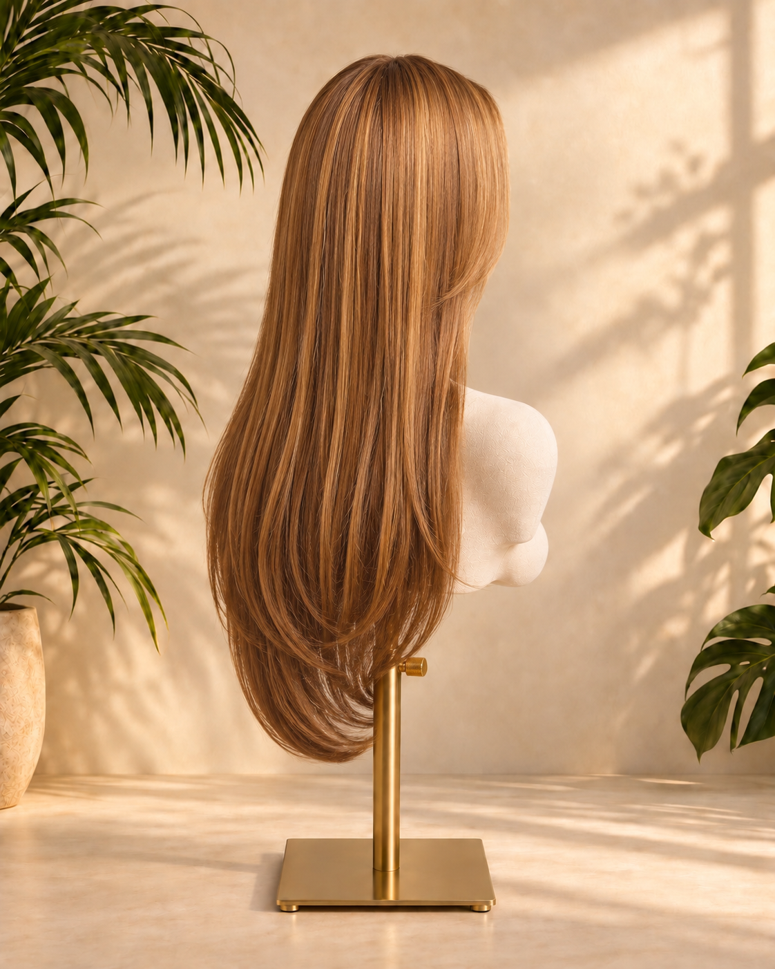 Aurora Front Lace Glueless Silky Straight Brown 100% Human Hair Wig