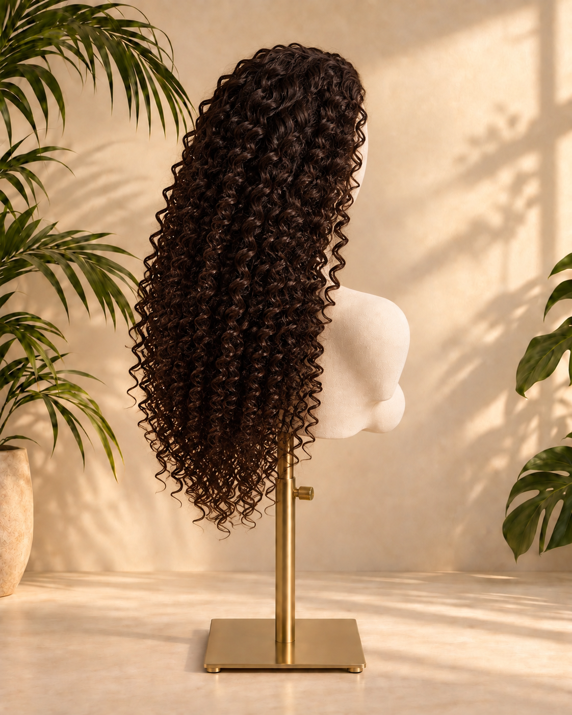 Aurora Front Lace Glueless Espresso Brown Kinky Curly 100% Human Hair Wig