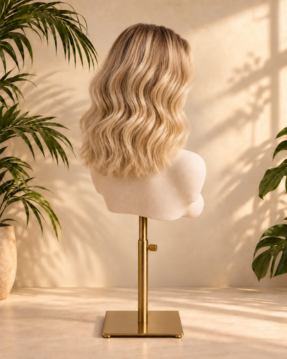 Aurora Front Lace Glueless Short Wavy Blonde 100% Human Hair Wig