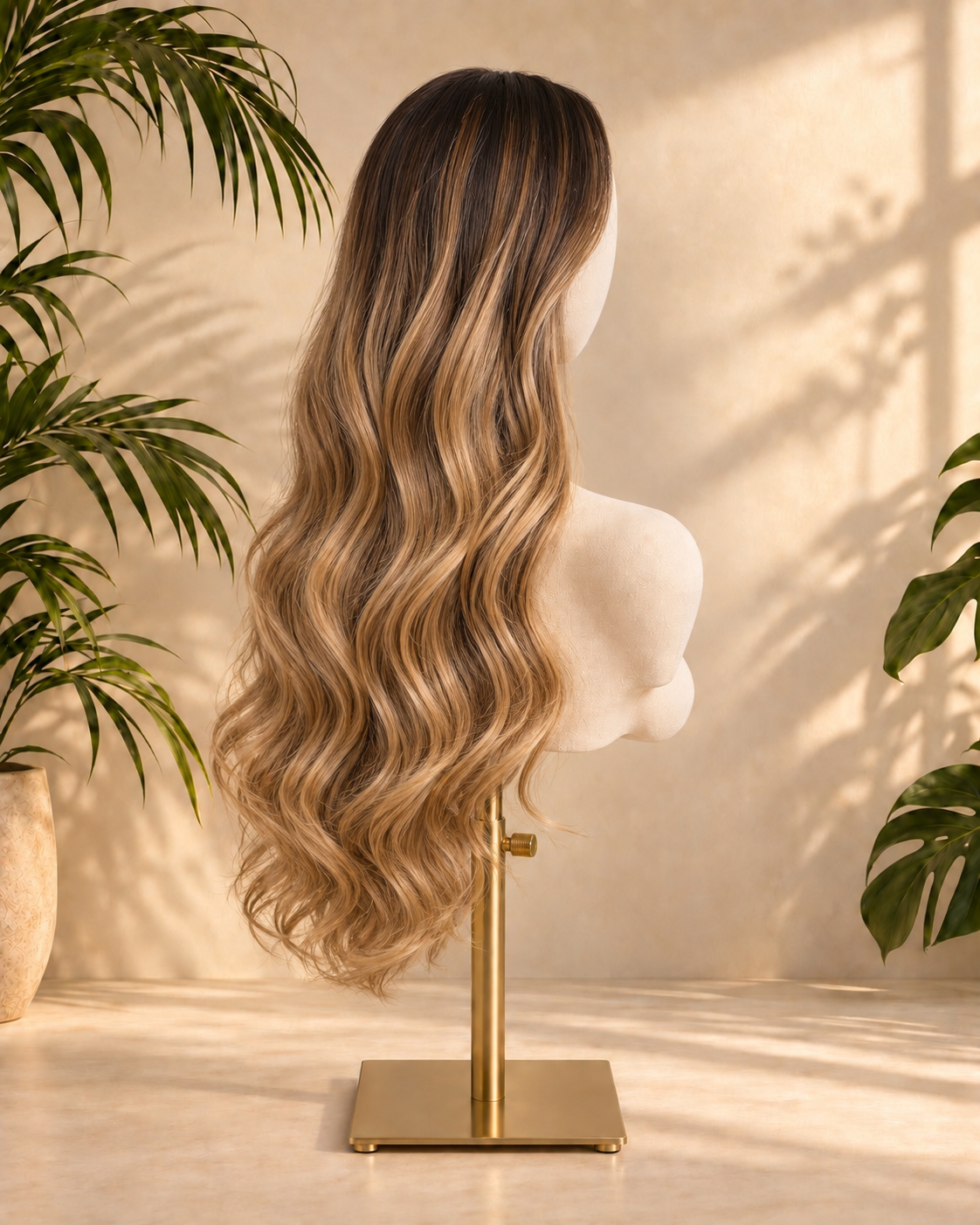 Aurora Front Lace Glueless Brown Highlight 100% Human Hair Wig