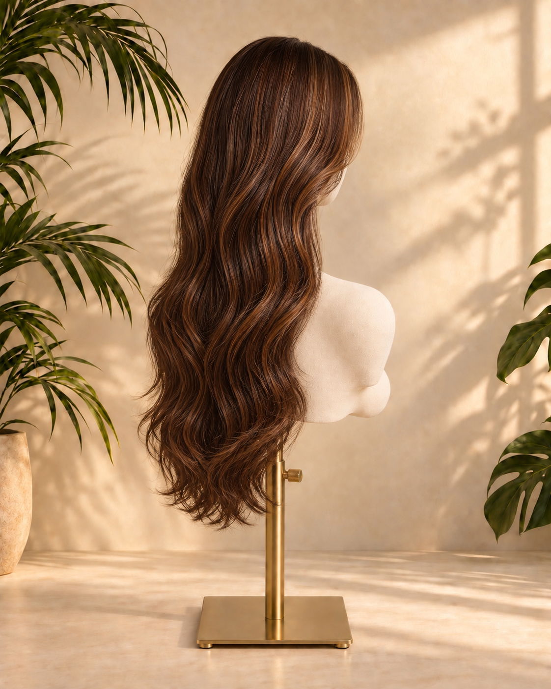 Aurora HD Lace Glueless Layered Wavy Brown 100% Human Hair Wig