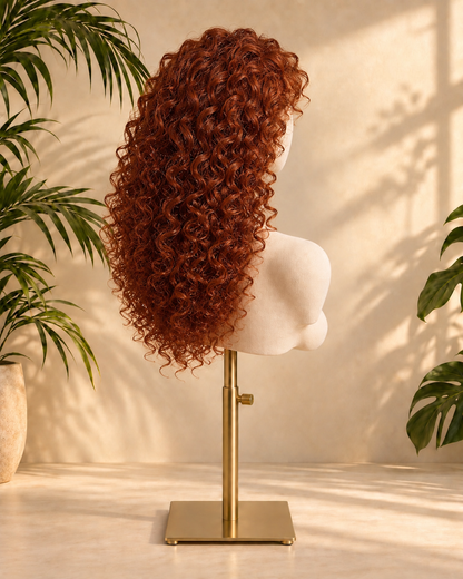 Aurora Front Lace Glueless Ginger Kinky Curly 100% Human Hair Wig