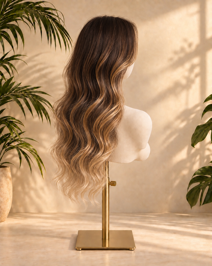 Aurora HD Lace Glueless Black Brown Wavy Ombre 100% Human Hair Wig