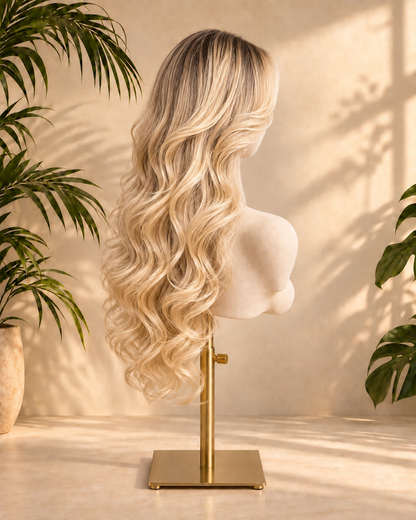 Aurora HD Lace Fringe Curly Blonde 100% Human Hair Wig
