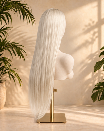 Aurora Front Lace Glueless Straight Ash Blonde 100% Human Hair Wig