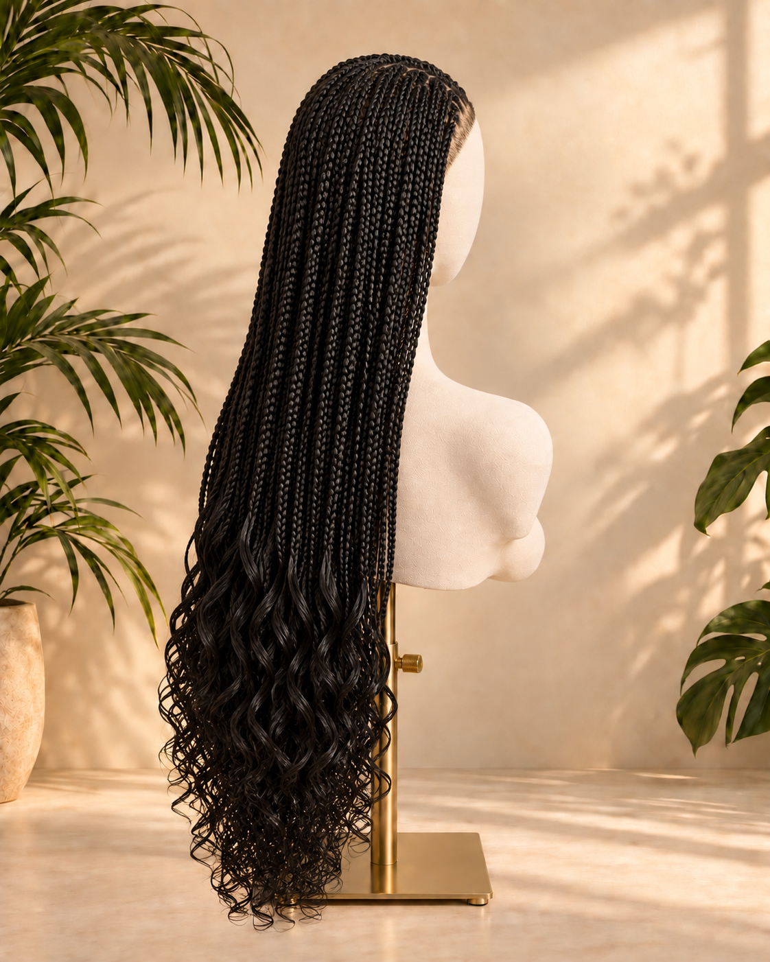 Aurora HD Lace Glueless Braided Natural Black 100% Human Hair Wig