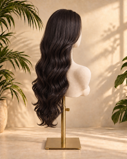 Aurora HD Lace Glueless Espresso Brown Layered Wavy 100% Human Hair Wig