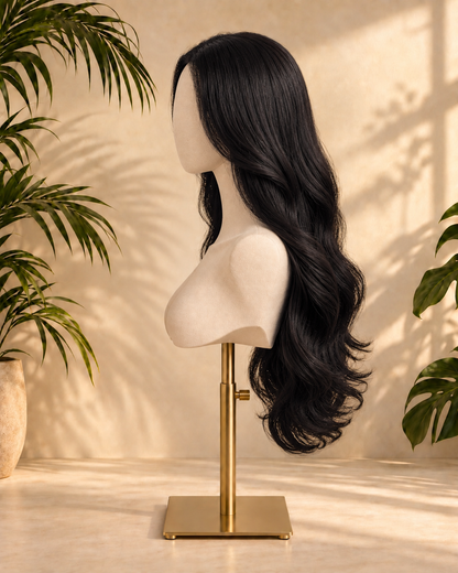 Aurora HD Lace Glueless Long Natural Black Body Wave 100% Human Hair Wig