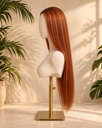 Aurora Lace Front Glueless Silky Straight Red 100% Human Hair Wig