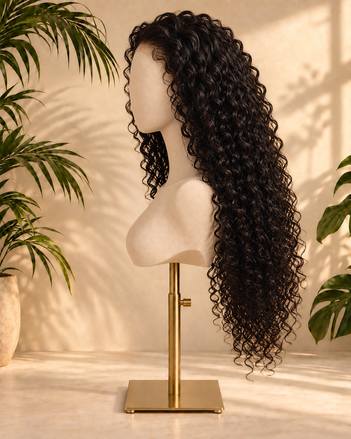 Aurora Front Lace Glueless Tight Curly Natural Black 100% Human Hair Wig