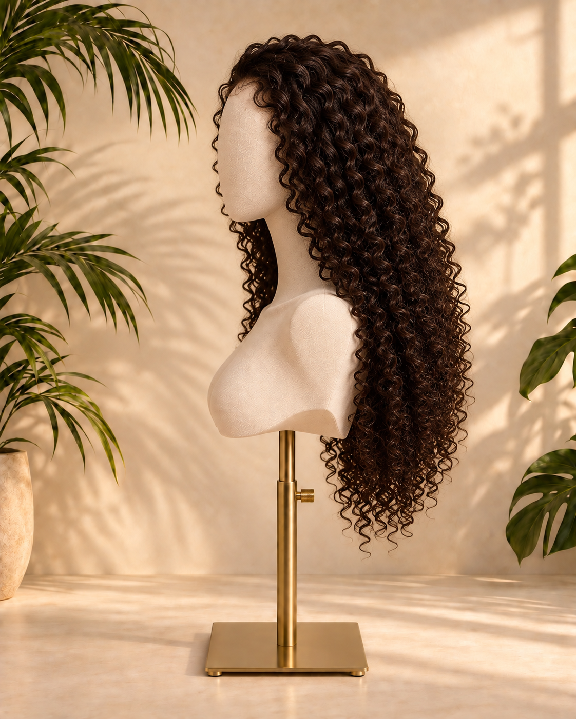 Aurora Front Lace Glueless Espresso Brown Kinky Curly 100% Human Hair Wig