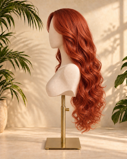 Aurora Front Lace Glueless Loose Wave Ginger 100% Human Hair Wig