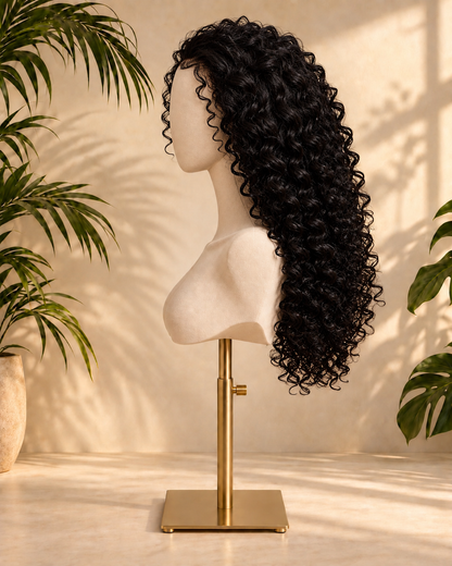 Aurora HD Lace Glueless Long Voluminous Curly Natural Black 100% Human Hair Wig
