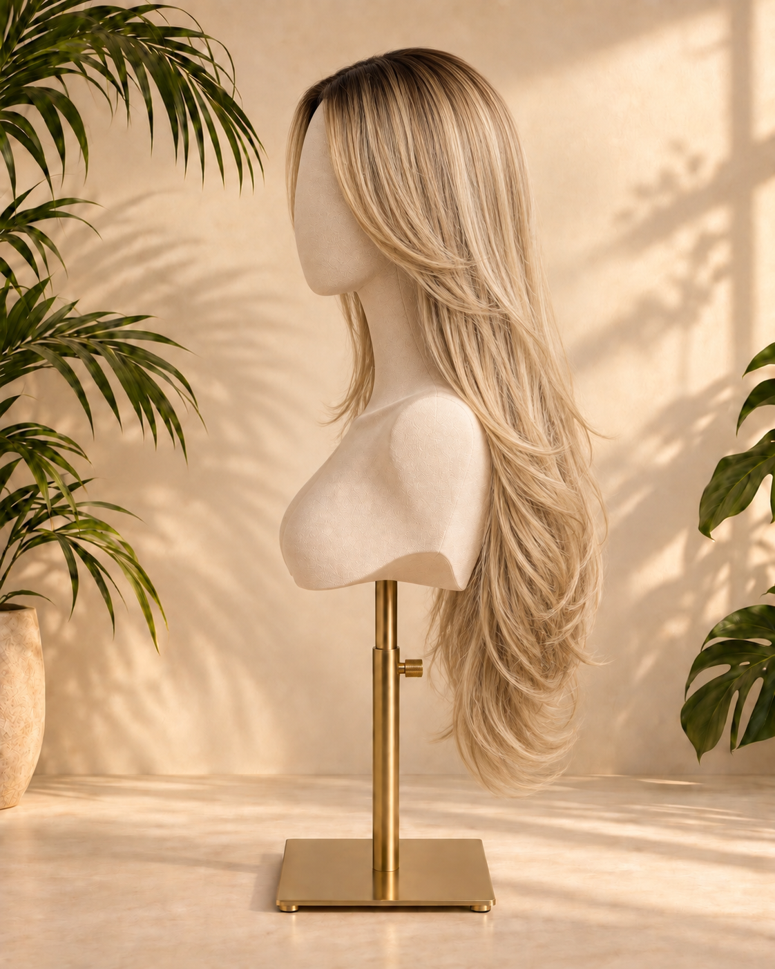 Aurora HD Lace Layered Wavy Beige Blonde 100% Human Hair Wig