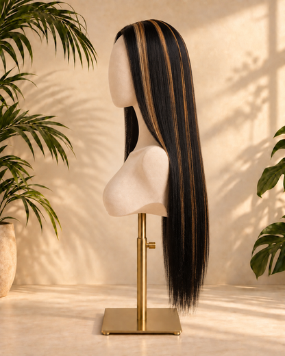 Aurora Front Lace Glueless Brown Layers Natural Black 100% Human Hair Wig