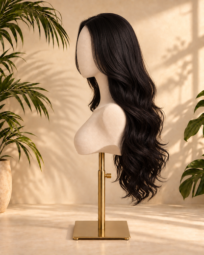 Aurora HD Lace Glueless Long Natural Black Loose Wavy 100% Human Hair Wig