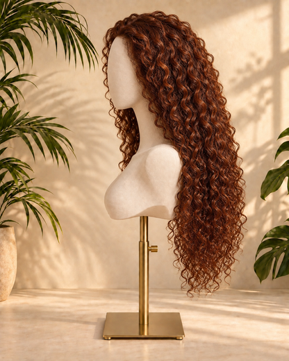 Aurora Front Lace Glueless Tight Curly Brown 100% Human Hair Wig