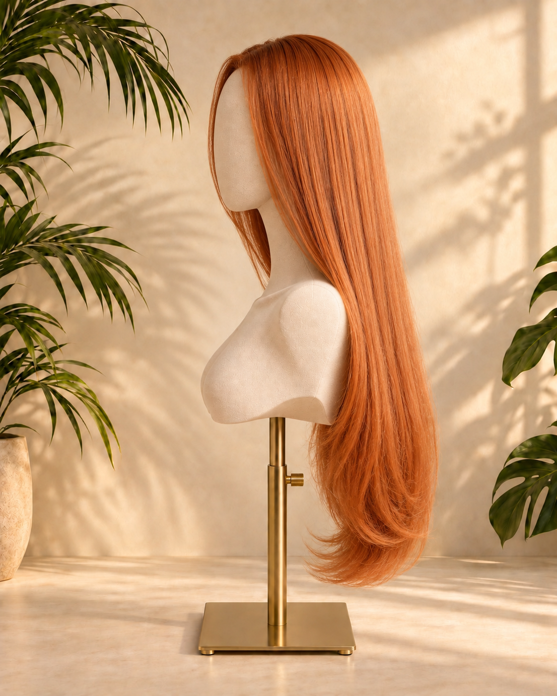 Aurora Front Lace Glueless Straight Ginger 100% Human Hair Wig