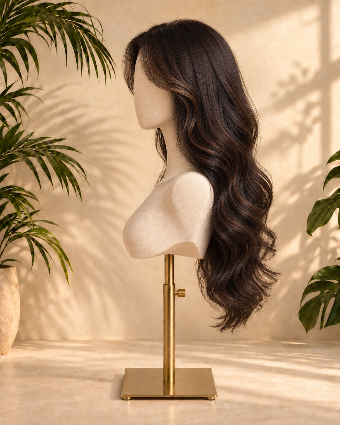 Aurora Front Lace Glueless Voluminous Layered Wavy Natural Black 100% Human Hair Wig
