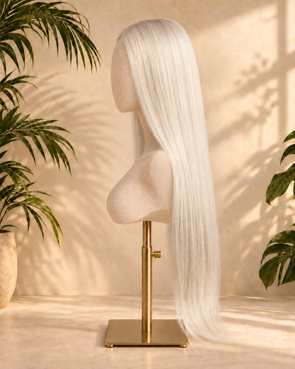 Aurora Front Lace Glueless Straight Ash Blonde 100% Human Hair Wig