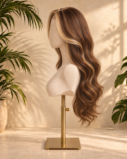 Aurora HD Lace Glueless Brown Highlights 100% Human Hair Wig