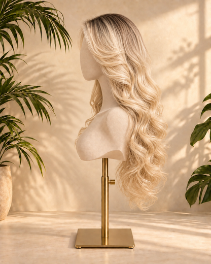 Aurora HD Lace Fringe Curly Blonde 100% Human Hair Wig