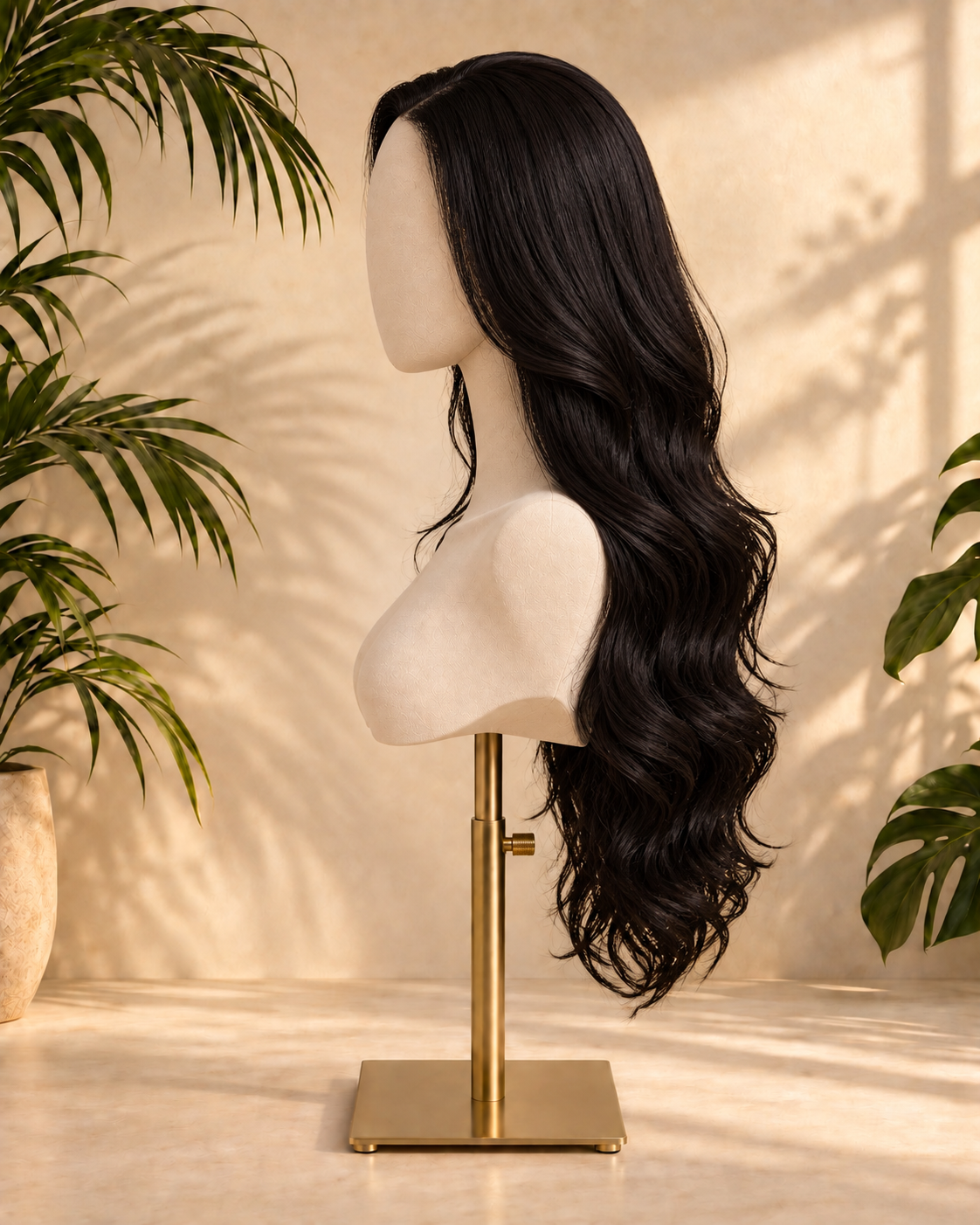 Aurora HD Lace Glueless Layered Wavy Natural Black 100% Human Hair Wig