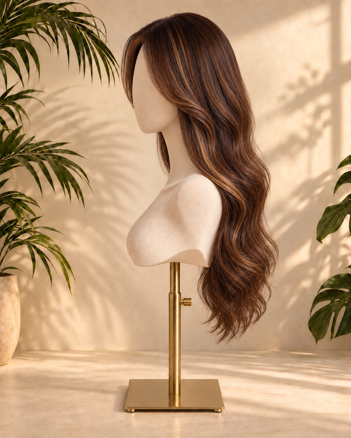 Aurora HD Lace Glueless Layered Wavy Brown 100% Human Hair Wig