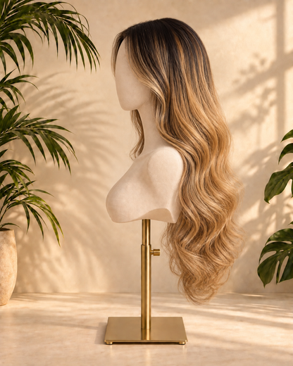Aurora Front Lace Glueless Brown Highlight 100% Human Hair Wig