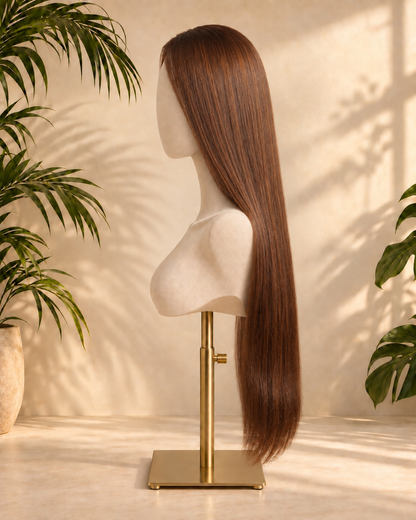 Aurora Front Lace Glueless Straigh Brown 100% Human Hair Wig