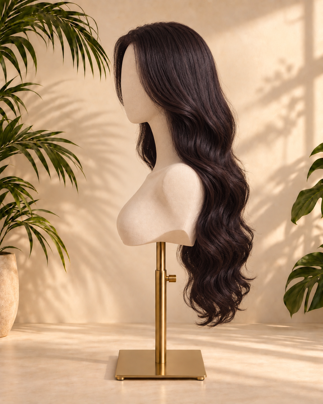 Aurora HD Lace Glueless Espresso Brown Layered Wavy 100% Human Hair Wig