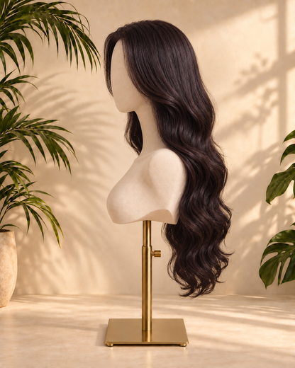 Aurora HD Lace Glueless Espresso Brown Layered Wavy 100% Human Hair Wig