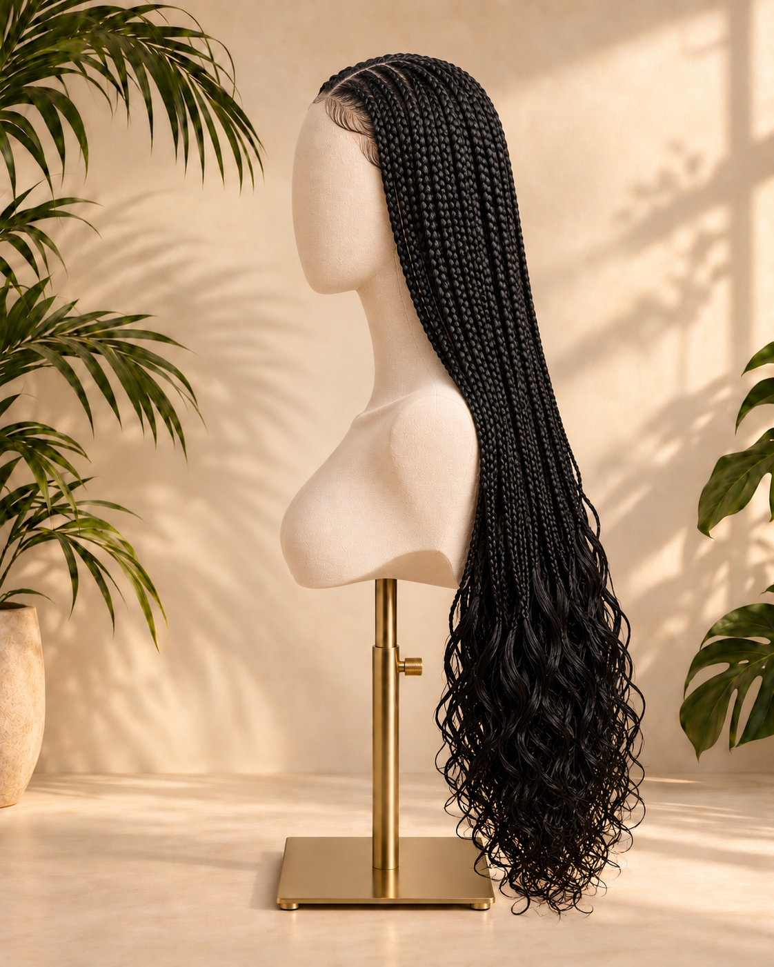 Aurora HD Lace Glueless Braided Natural Black 100% Human Hair Wig