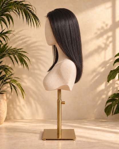 Aurora Front Lace Glueless Straight Black Bob 100% Human Hair Wig