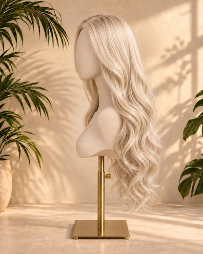 13x6 HD Lace Ivory Blonde Glueless Wig With Loose Hollywood Waves 100% Real Hair