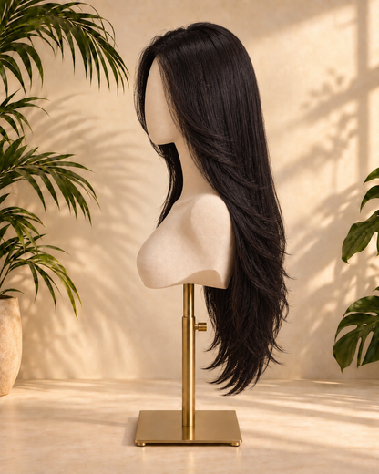 Aurora HD Lace Glueless Layered Straight Natural Black 100% Human Hair Wig