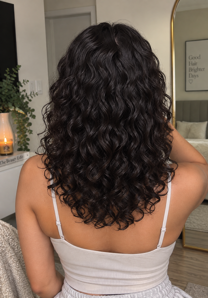 Aurora HD Lace Glueless Water Waves Natural Black 100% Human Hair Wig
