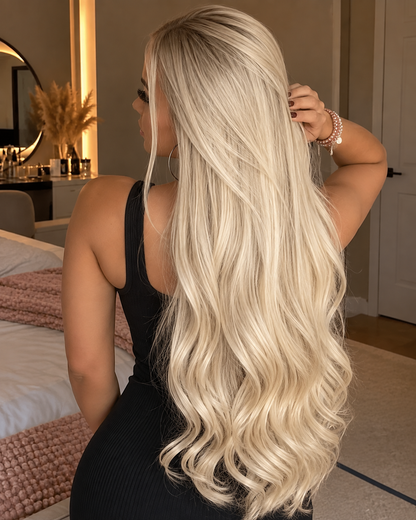 Aurora HD Lace Glueless Long Soft Wavy Blonde 100% Human Hair Wig