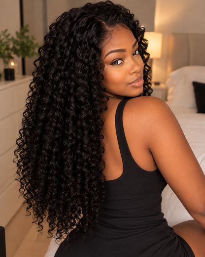 Aurora HD Lace Glueless Dense Kinky Curly Natural Black 100% Human Hair Wig