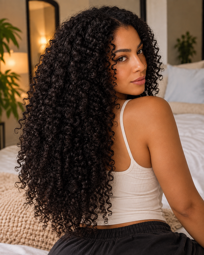 Aurora HD Lace Glueless Kinky Curly Natural Black 100% Human Hair Wig
