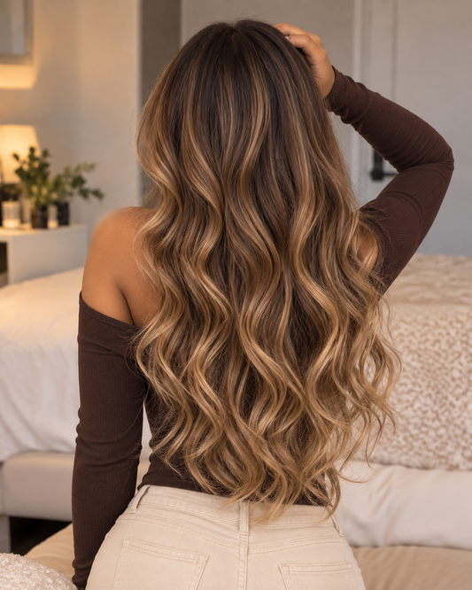 Aurora Front Lace Glueless Loose Waves Highlight 100% Human Hair Wig