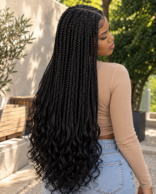 Aurora HD Lace Glueless Braided Natural Black 100% Human Hair Wig