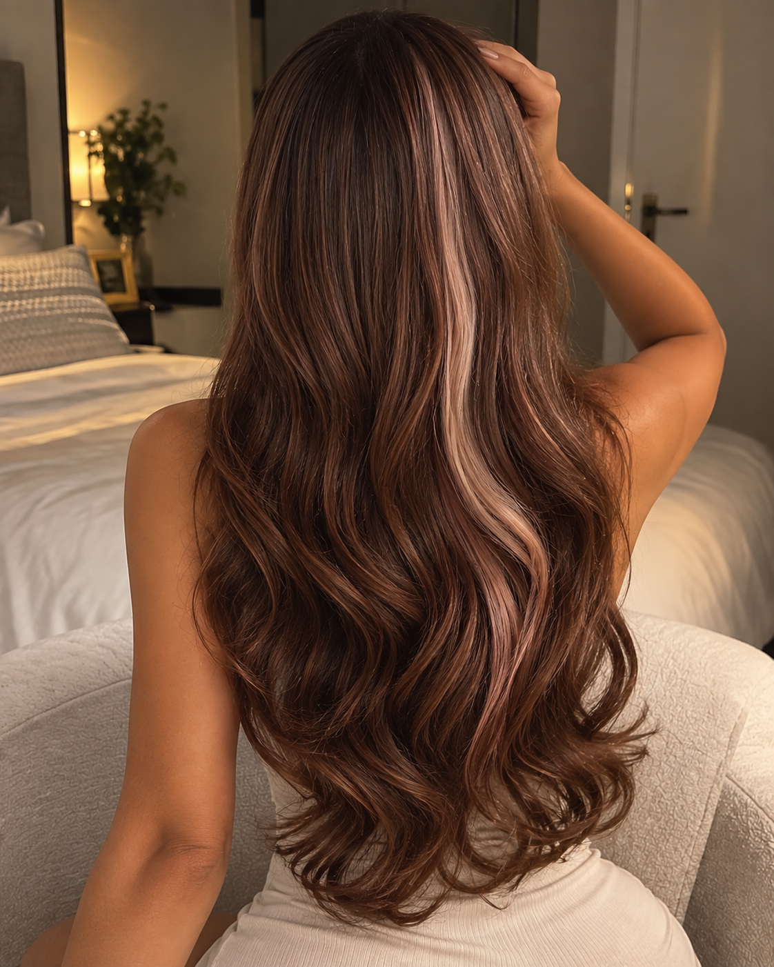 Aurora HD Lace Glueless Layered Wavy Brown 100% Human Hair Wig