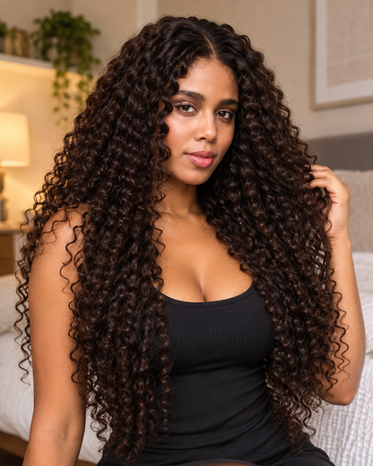 Aurora HD Lace Glueless Kinky Curly Brown 100% Human Hair Wig