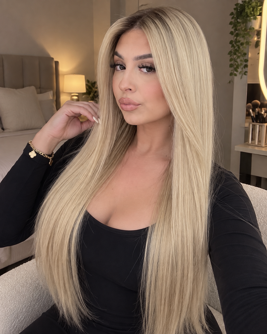 Aurora HD Lace Sleek Straight Blonde 100% Human Hair Wig