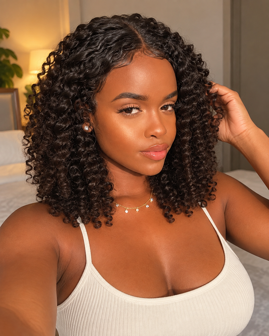 Aurora HD Lace Glueless Tightly Curly Natural Black 100% Human Hair Wig