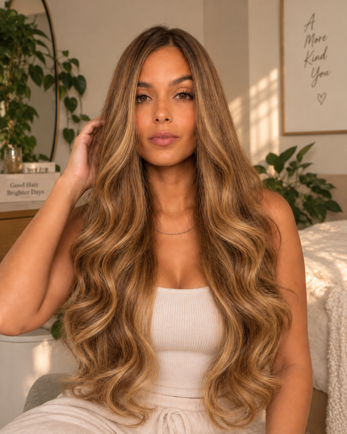 Aurora HD Lace Layered Wavy Caramel Brown 100% Human Hair Wig