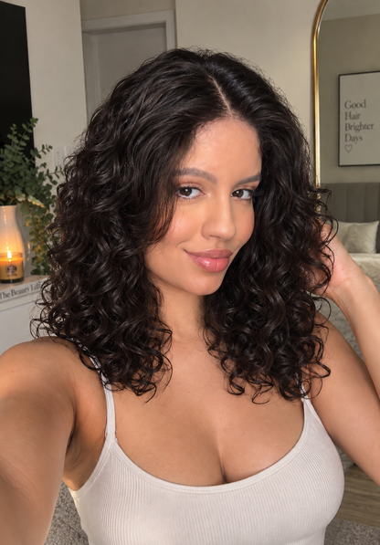 Aurora HD Lace Glueless Water Waves Natural Black 100% Human Hair Wig