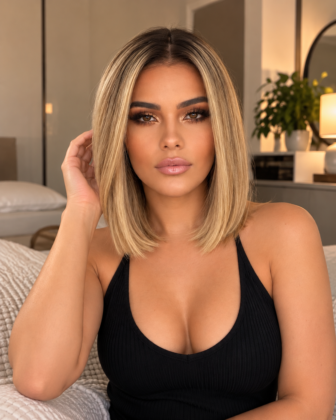 Aurora Front Lace Glueless Blonde Bob 100% Human Hair Wig